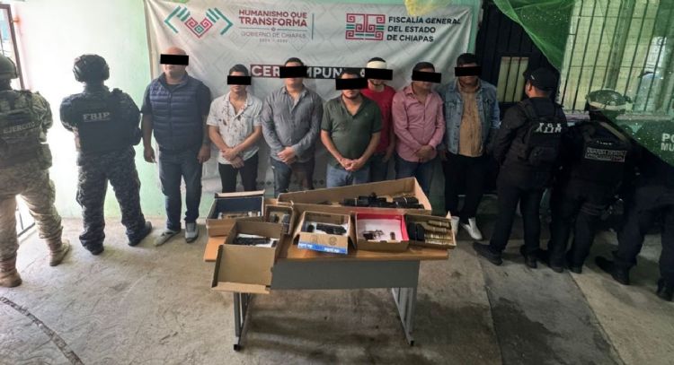 Detienen en Chiapas a 9 presuntos integrantes del Cartel de Sinaloa; hirieron a un policía municipal