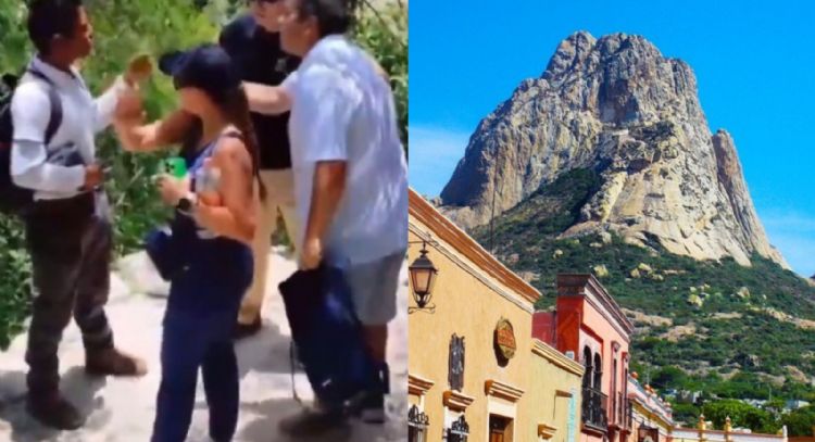Turistas estadounidenses rayan la Peña de Bernal: 'Todos lo hacen', se justifican