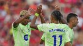 Foto ilustrativa de la nota titulada: Raphinha y Yamal marcan y el Barcelona inicia la defensa del título de La Liga venciendo al Mallorca