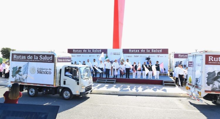 Da Américo banderazo histórico a las Rutas de la Salud en Tamaulipas; garantizan abasto de medicamen