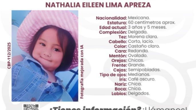 Exigen esclarecer desaparición de la niña Nathalia Eileen; acusan a madre y padrastro