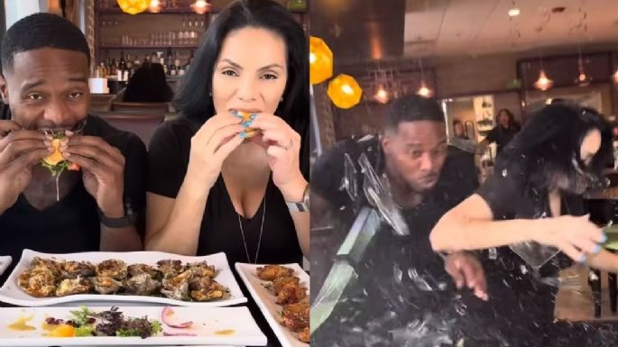 Influencers sobreviven a ser atropellado por una camioneta mientras grababan en restaurante (Video)