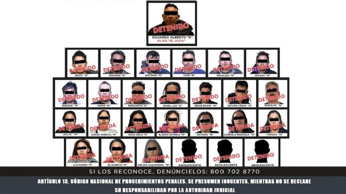 Desarticulan célula de “Los Alfas”, red de extorsión vinculada al CJNG en Edomex; 27 detenidos