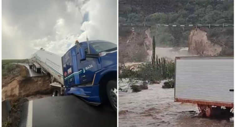 Tormenta tropical “Mario” deja carreteras afectadas e inundaciones en Baja California Sur