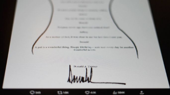 Esta es la carta con contenido sexual dirigida a Epstein y presuntamente firmada por Trump