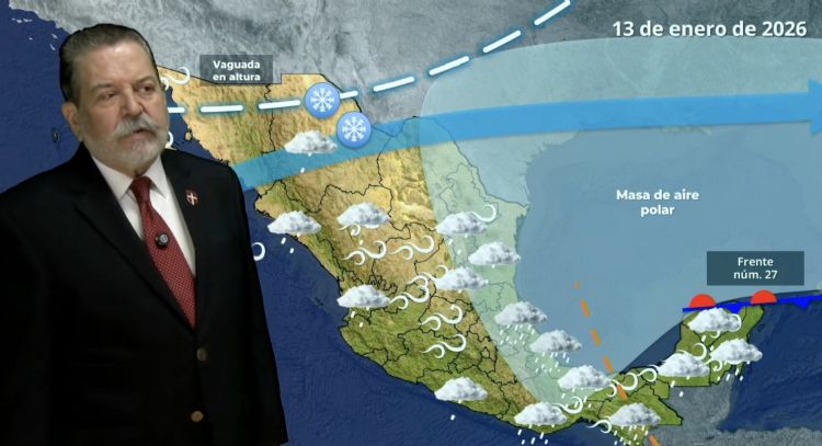 Martes gélido por frente frío 27 y masa de aire polar; lluvias torrenciales en estas entidades