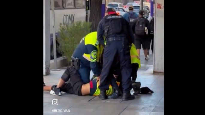 Investigan a policía de Tránsito tras pelea afuera del Metro San Antonio Abad (Video)