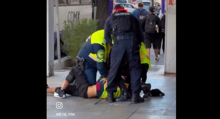 Investigan a policía de Tránsito tras pelea afuera del Metro San Antonio Abad (Video)