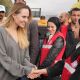 La actriz Angelina Jolie visita el cruce fronterizo de Rafah, entre Egipto y Gaza