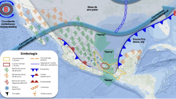 El frío no da tregua y ahora llegan frente 33 y masa polar: así lloverá de lunes a jueves