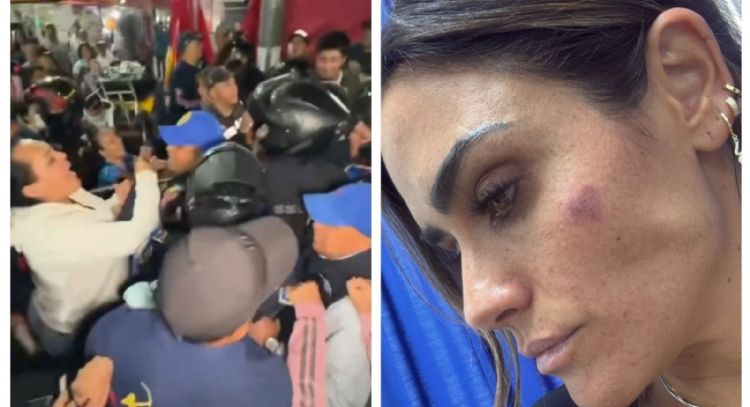Golpean a Alessandra Rojo de la Vega y a funcionarios; acusa a lideresa de comerciantes (Videos)