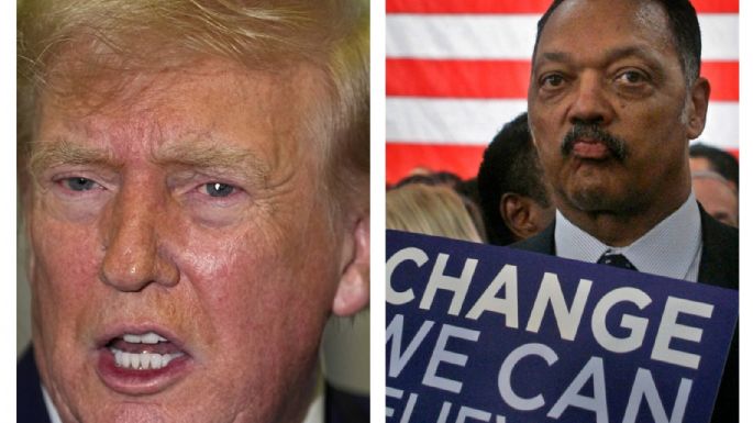 Trump presume que siempre ayudó a Jesse Jackson, pese a que los de izquierda lo llaman racista