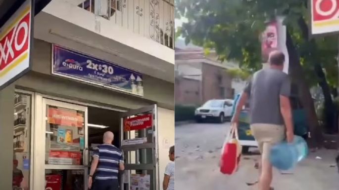 Extranjero entra a OXXO vacío tras operativo contra El Mencho y se lleva productos sin pagar (VIDEOS)