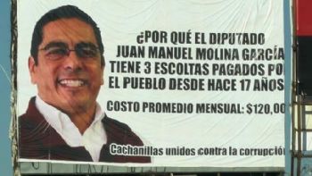 Exhiben gasto de escoltas de diputado morenista en un espectacular de Mexicali