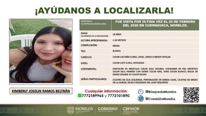 Marchan en Cuernavaca para exigir la localización de Kimberly Ramos