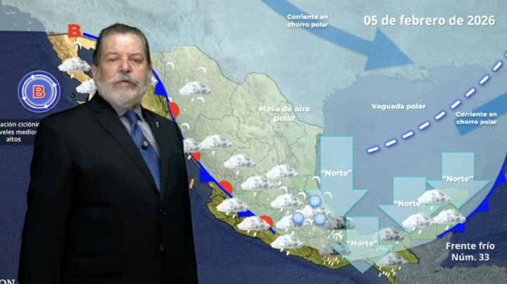 Cubre al país la masa de aire polar del frente frío 33; seguirán las lluvias fuertes el jueves