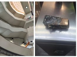 Le explota el celular y cae de las escaleras de la estación Camarones del Metro