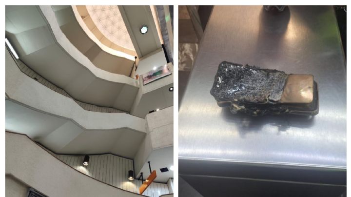 Le explota el celular y cae de las escaleras de la estación Camarones del Metro