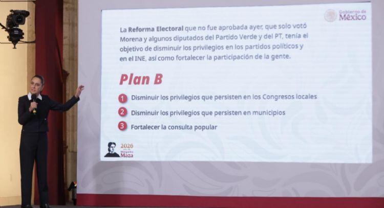 Sheinbaum presenta Plan B tras rechazo a la reforma electoral; va contra privilegios