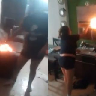 Detienen a mujer que incendió su casa tras discutir con su pareja en Torreón (VIDEO)