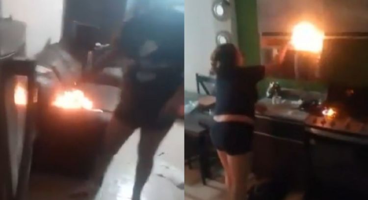 Detienen a mujer que incendió su casa tras discutir con su pareja en Torreón (VIDEO)