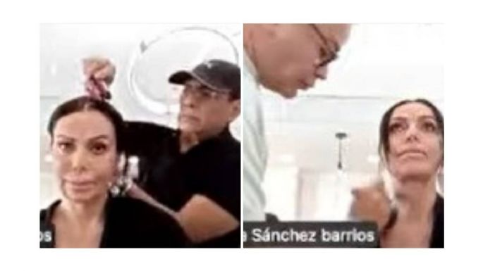 Diputada Diana Sánchez Barrios sesiona mientras la peinan y maquillan