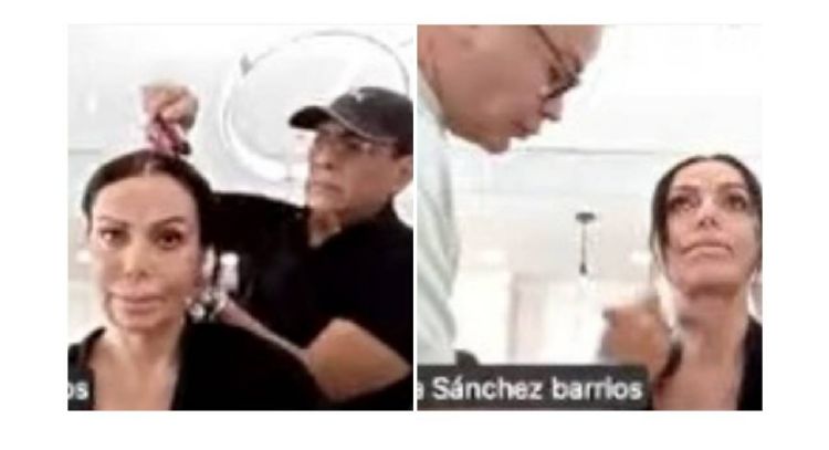 Diputada Diana Sánchez Barrios sesiona mientras la peinan y maquillan