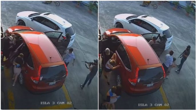 Sujetos armados despojan de su camioneta a familia en gasolinera de Tihuatlán, Veracruz (Video)