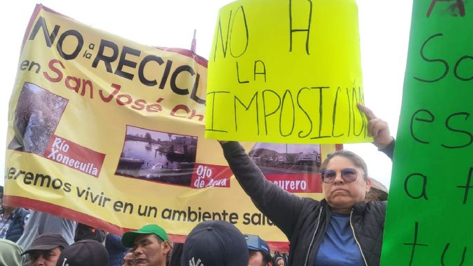 "No a la recicladora": reclaman pobladores de San José Chiapa ante Sheinbaum (Videos)