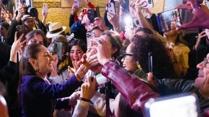 Simpatizantes de Sheinbaum la reciben con música en Barcelona (Video)