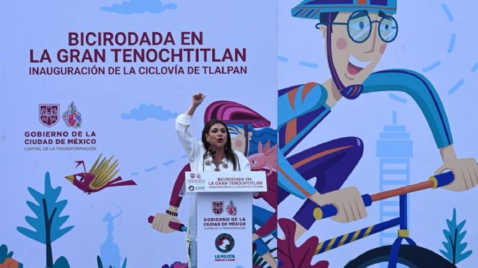 Brugada inaugura la ciclovía Gran Tenochtitlán con una rodada masiva (fotogalería)
