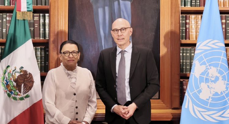 Gobernación ofrece cooperar con la ONU; se reúnen Rosa Icela Rodríguez y Volker Türk