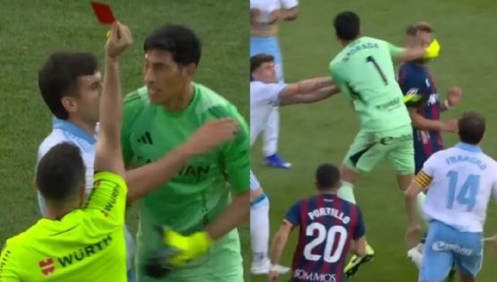 Esteban Andrada, exportero de Monterrey, da puñetazo a rival en Segunda División española (Video)