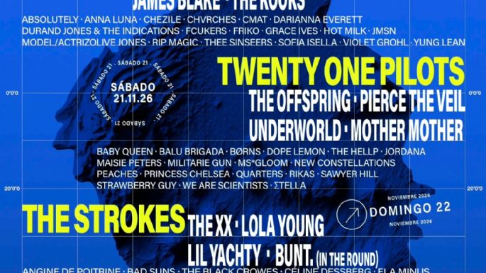 Revelan cartel del Corona Capital 2026 con Gorillaz, The Strokes, Twenty One Pilots y The Offspring