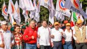 Foto ilustrativa de la nota titulada: Alejandro Armenta marcha con líderes de la CTM y SNTE, afines a su gobierno