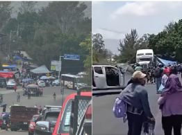 Bloqueos carreteros del SNTE sitian la capital de Oaxaca
