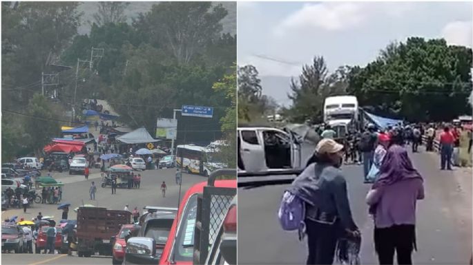 Bloqueos carreteros del SNTE sitian la capital de Oaxaca