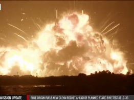 Explota cohete New Glenn de Jeff Bezos en la plataforma de lanzamiento (Video)