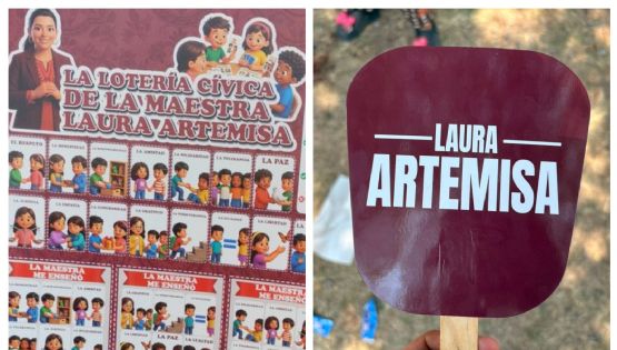 Reparto masivo de propaganda electoral en el desfile del 5 de Mayo en Puebla