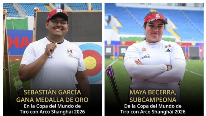 Arqueros Sebastián García y Maya Becerra ganan oro y plata en Copa del Mundo