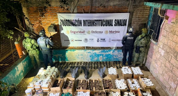 Aseguran en Escuinapa, Sinaloa, más de 550 bombas artesanales y explosivos improvisados